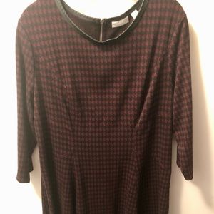 New York & Co. purple and black houndstooth dress